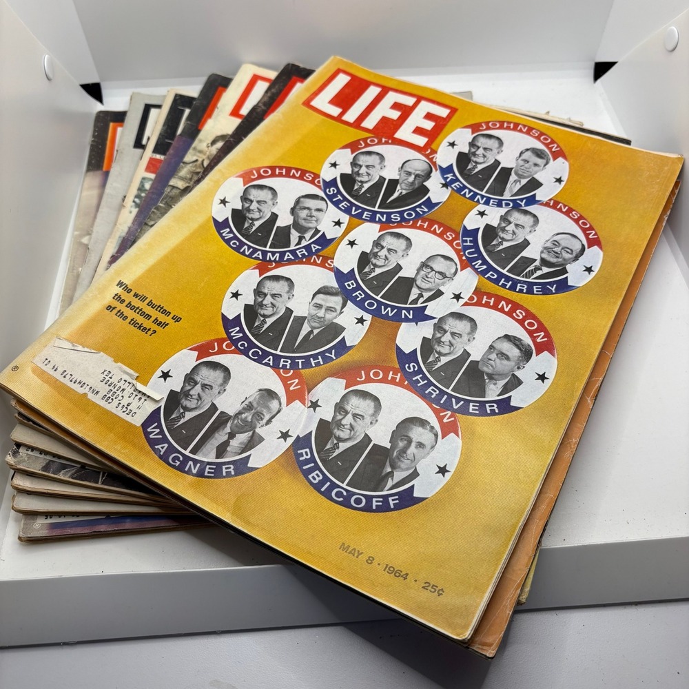 Vintage LIFE and LOOK Magazine‎ Lot of 8 JFK John Glenn Space Race 1960s 1970s